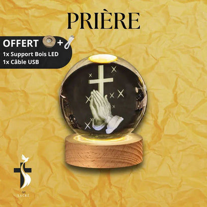 alluma. | Boule de Cristal avec Gravure Chrétienne