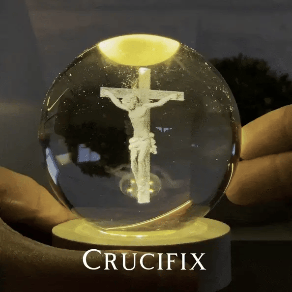 alluma. | Boule de Cristal avec Gravure Chrétienne
